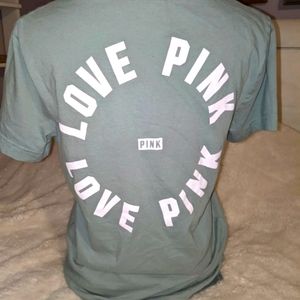 Vs pink green v neck tee